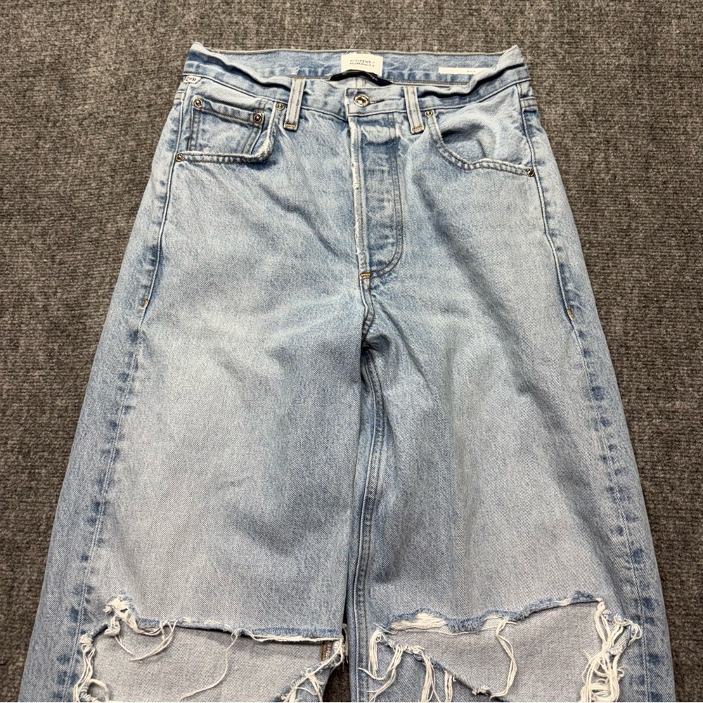 Citizens of Humanity Jeans Womens 24 Blue Ayla Baggy Distressed Button Fly - Picture 13 of 16
